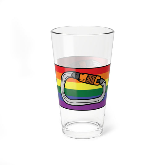 Rainbow Flag & Carabiner 16oz Glass & Shaker Cup