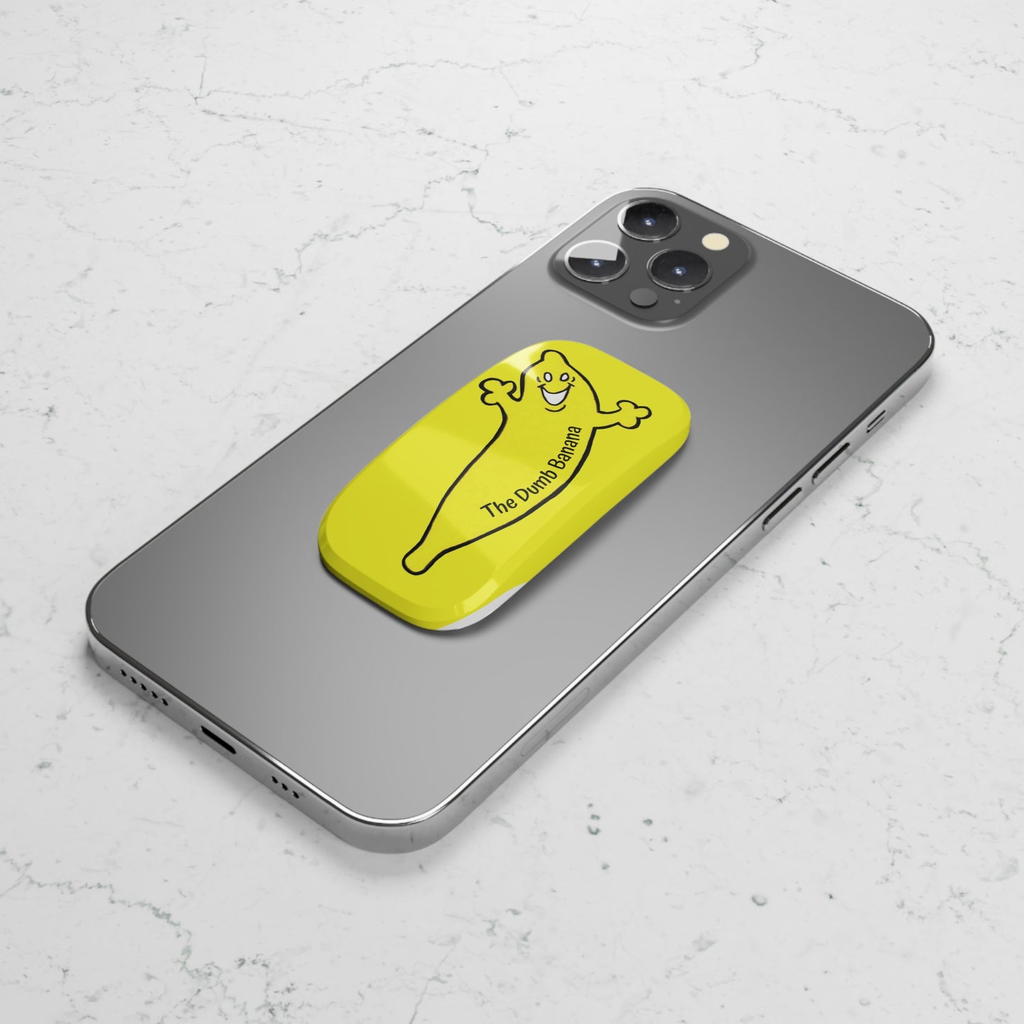 The DUMB BANANA Phone Click-On Grip - It's so amazing... you'd think it was a banana peel!!!