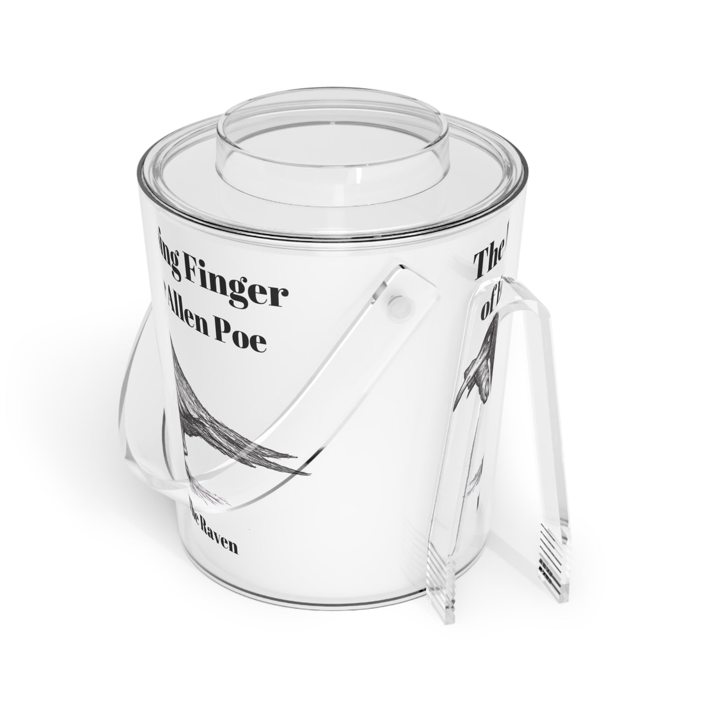 "The Missing Finger of Edgar Allan Poe" - Marty the Raven Halloween Ice Bucket with Tongs