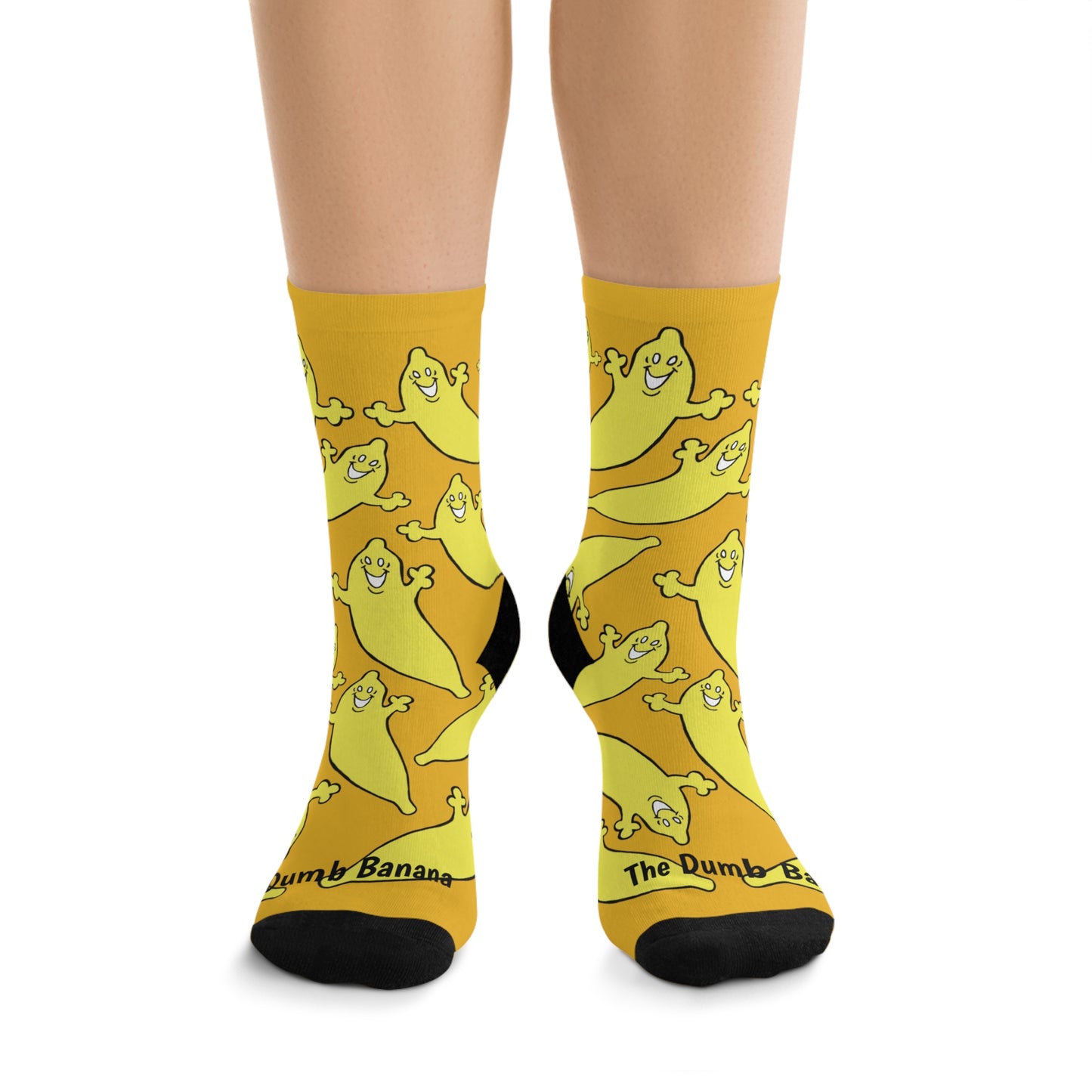 "WE'RE ALL BANANAS HERE" Unisex Crew Socks by The Dumb Banana