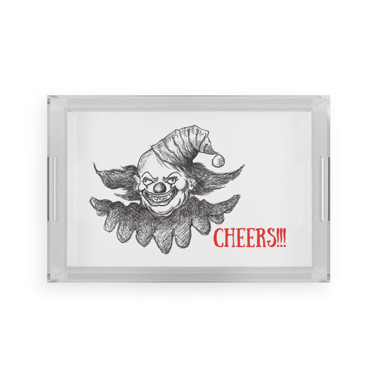 "Cheers!!!" - Halloween Circus Clown Acrylic Serving Tray