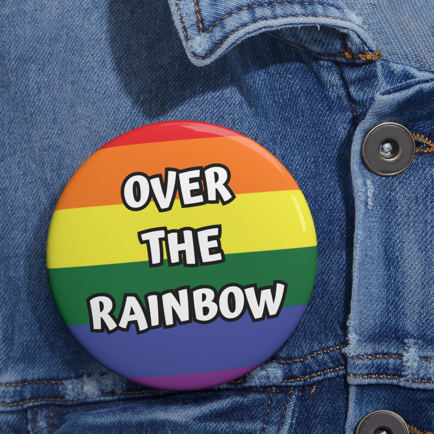 Over The Rainbow Flag Gay Pride Pin Button