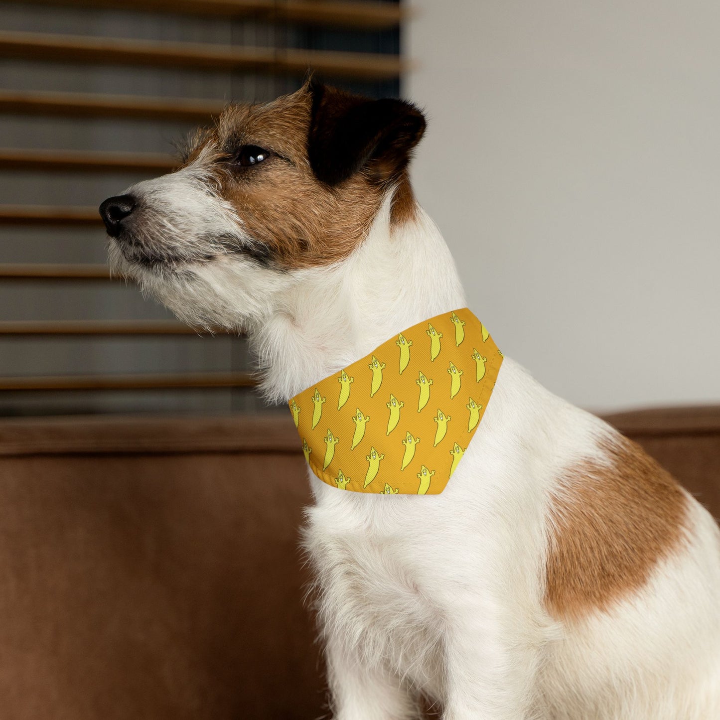 The Dumb Banana's "BANANA" Bandana Pet Collar in Yellow for small dogs - The most amazing bandana with a banana!!!