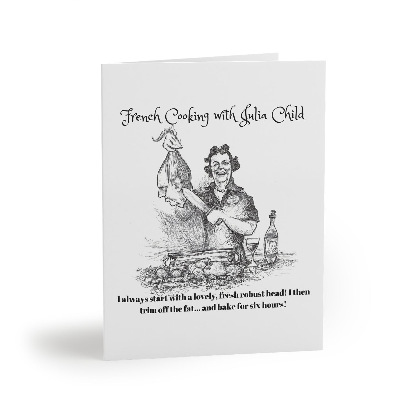 "The Fine Art of French Halloween Cooking" - The Tribute to Julia Child Happy Halloween Greeting Cards (8, 16, and 24 pcs) for all cooks!!!