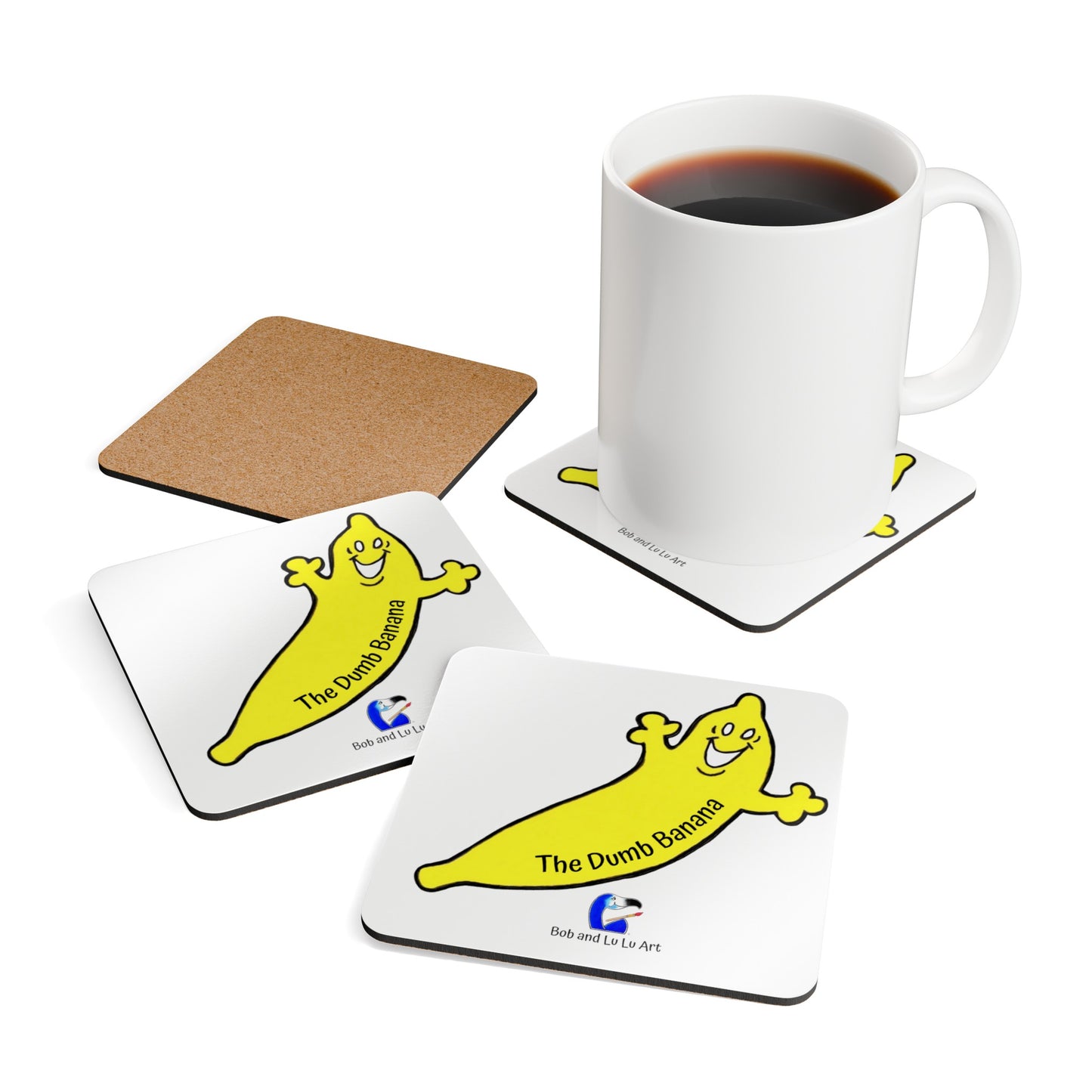 THE DUMB BANANA Corkwood Coaster Set of Four - Simply amazing!!!