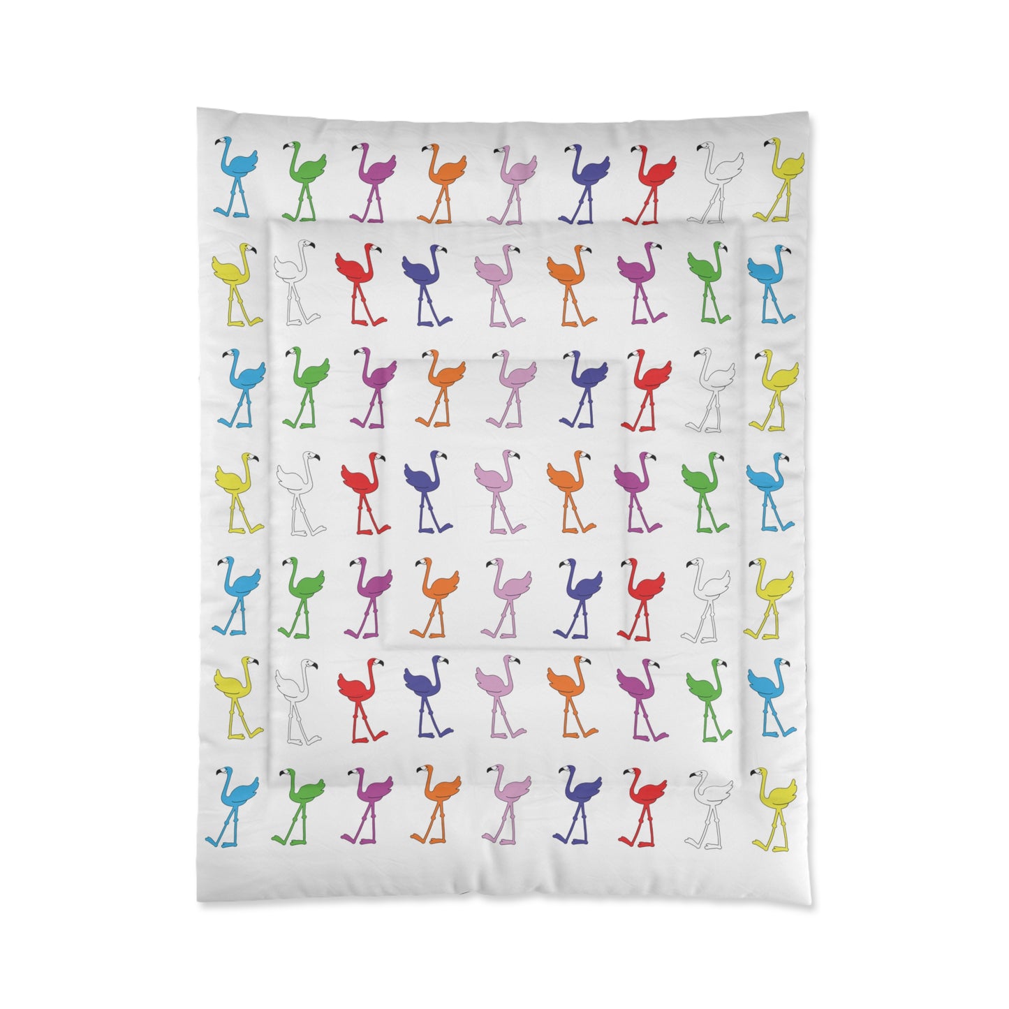 Rainbow Flamingo Club Bed Comforter by Lu Lu