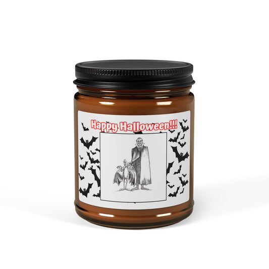 Dracula the Proud Father & Junior's First Day at School HAPPY HALLOWEEN Scented 9oz Soy Candle Collection for all bats!!!