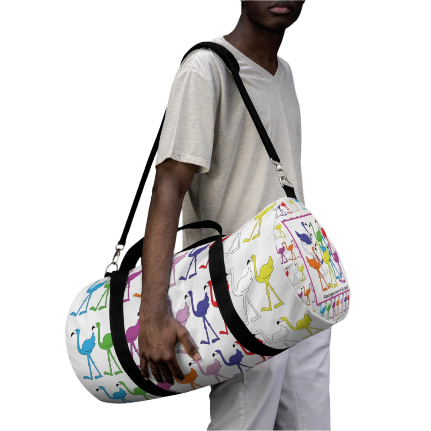 Flamingos Come In All Colors Duffel Bag