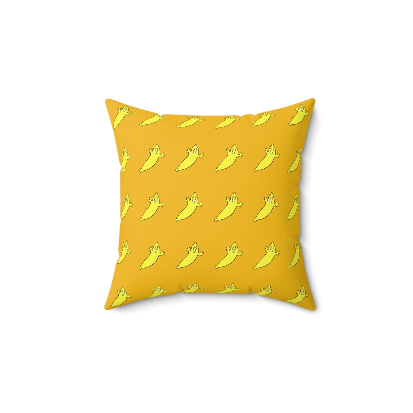 The Dumb Banana Faux Suede Square Pillow in Yellow - The Banana Peel of all Suede Pillows!!!