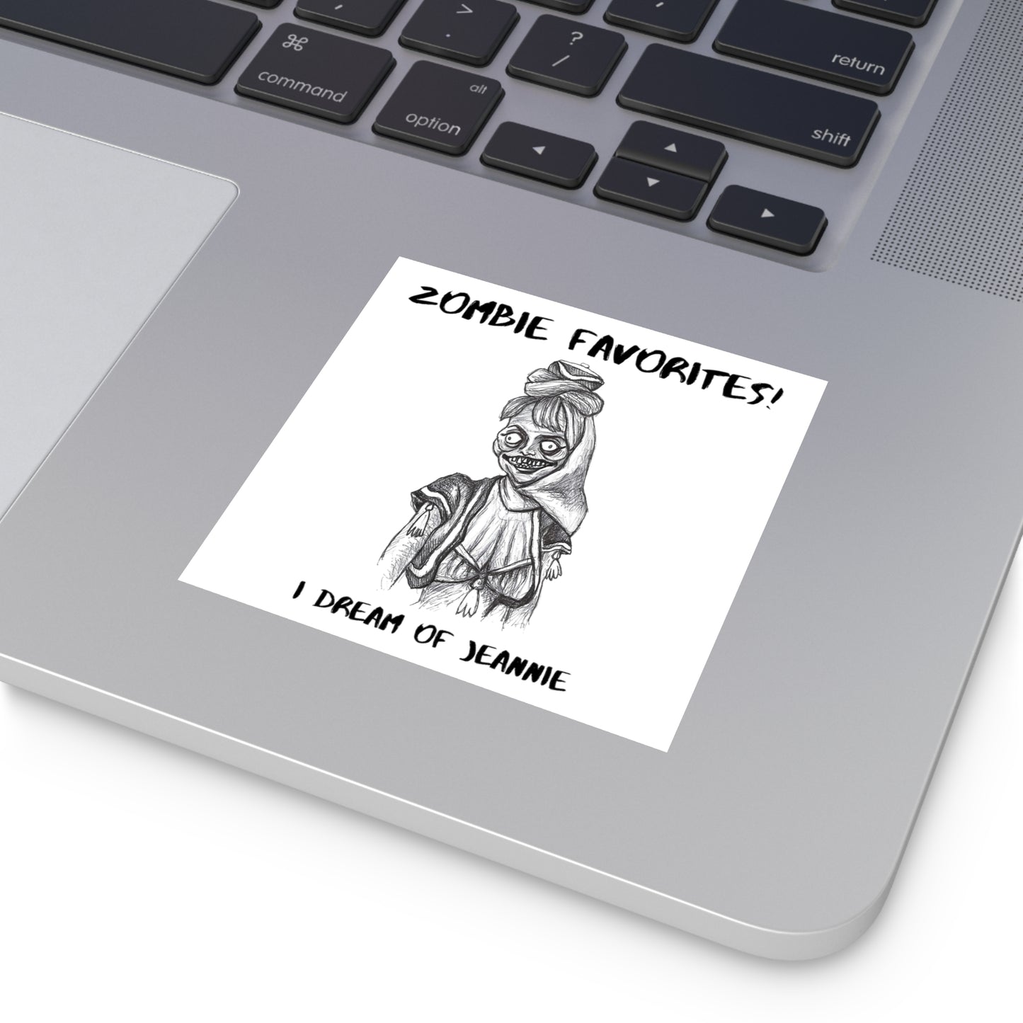 ZOMBIE FAVORITES - I DREAM OF JEANNIE Halloween Indoor & Outdoor Square Kiss-Cut Vinyl Sticker