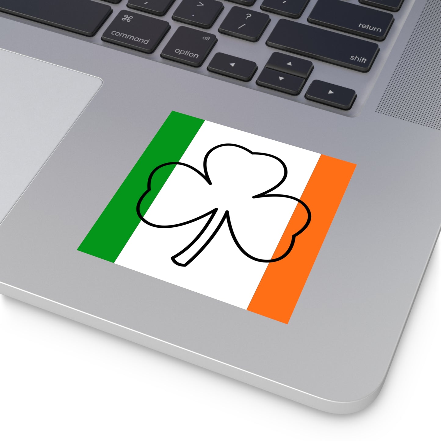 Irish Flag & Shamrock Indoor & Outdoor Square Kiss-Cut Vinyl Sticker