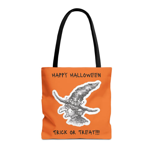 AGNES THE WITCH LOVES HALLOWEEN CANDY - The Happy Halloween Trick or Treat Candy Tote Bag