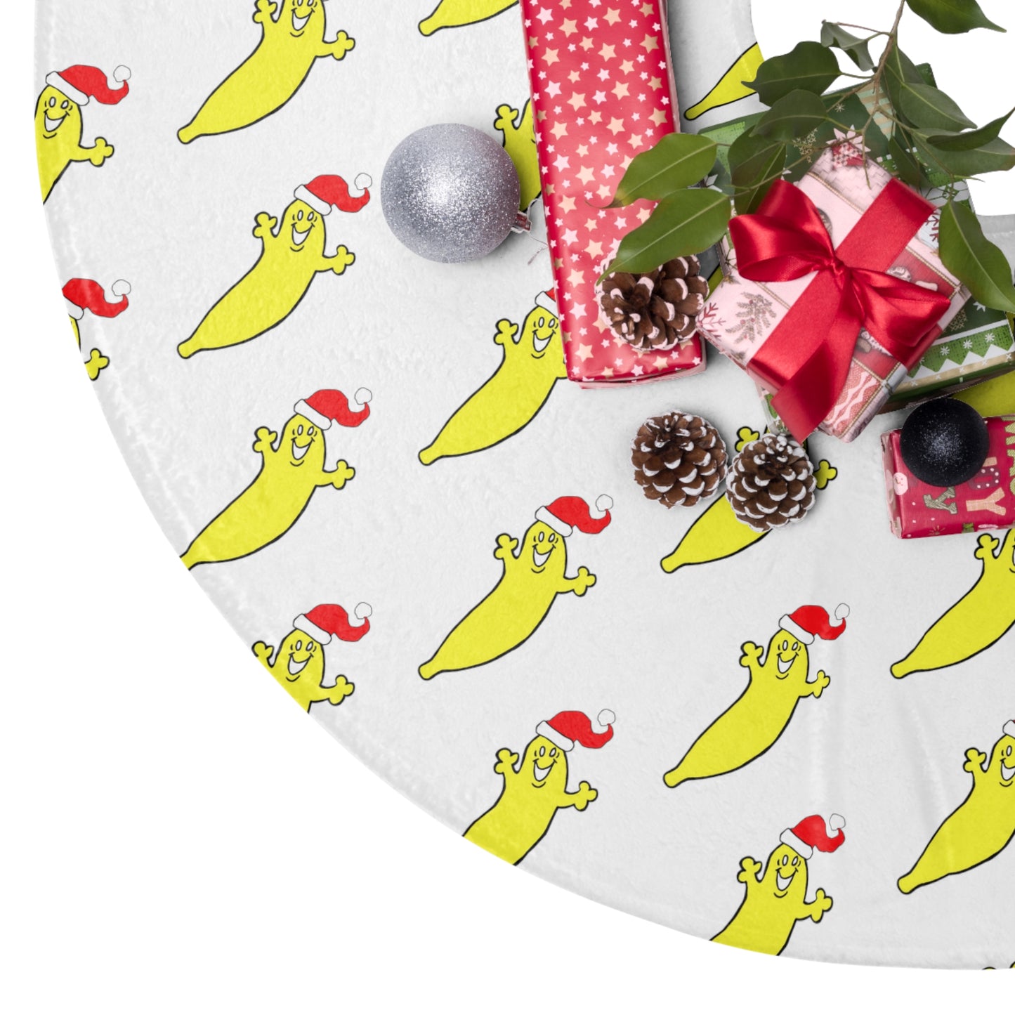 The Santa Banana Christmas Tree Skirt by The Dumb Banana