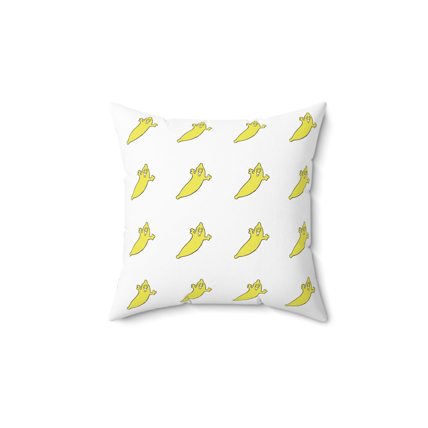 The Dumb Banana's "BANANA" Square Pillow in White - It's such a banana of a pillow and so much more!!!