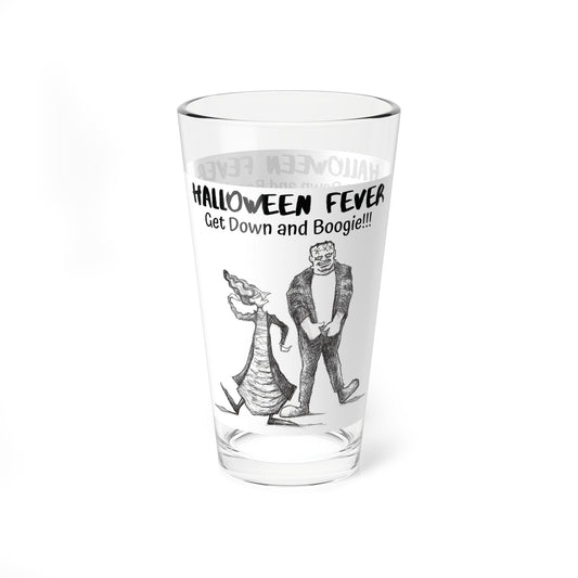 Frankenstein Halloween Fever - "Get Down and Boogie" Halloween 16oz Glass Cup