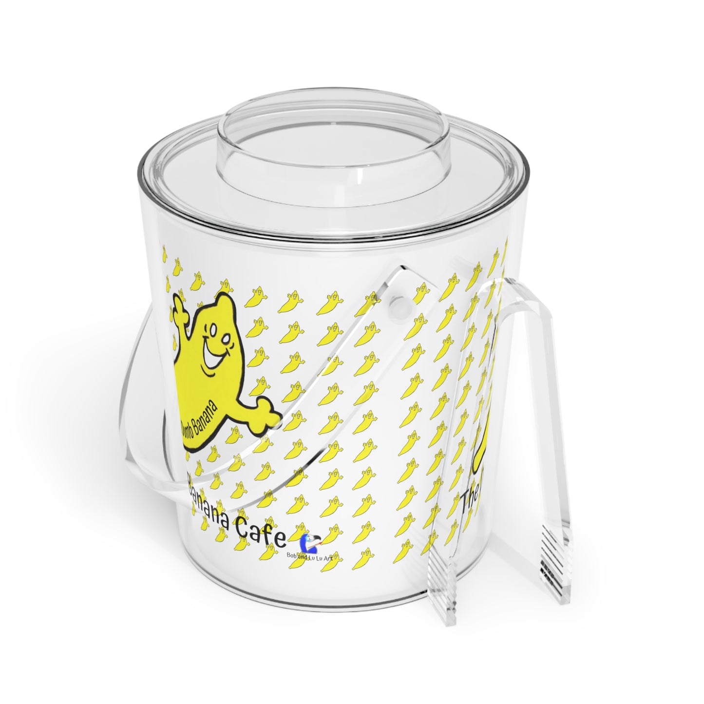 THE DUMB BANANA CAFE Ice Bucket with Tongs by The Dumb Banana