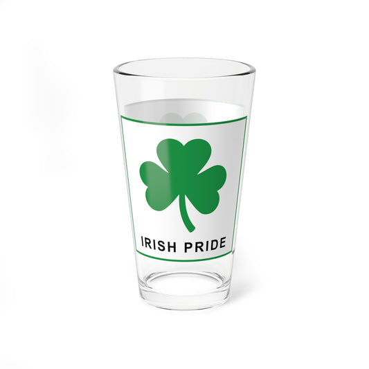 Irish Pride & Shamrock 16oz Glass Cup