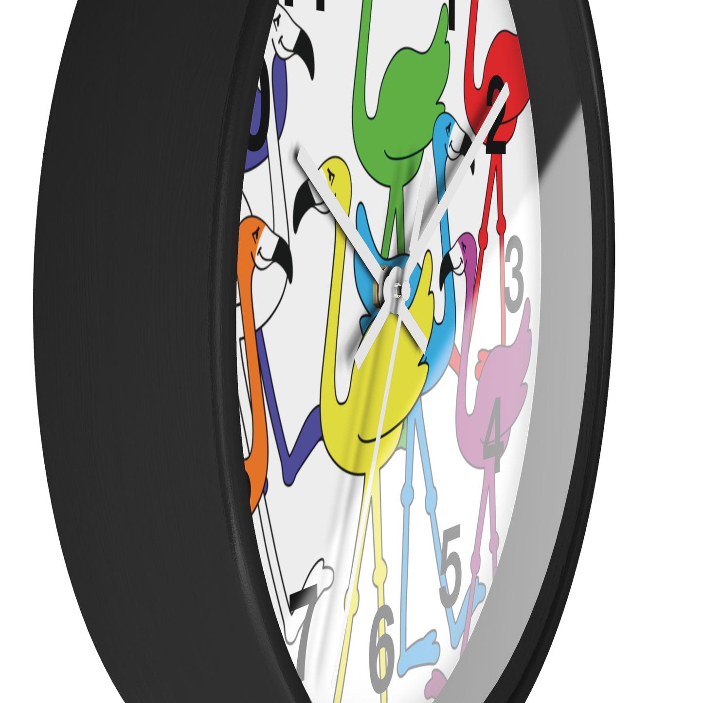 Rainbow Flamingo Club Wall Clock by Lu Lu