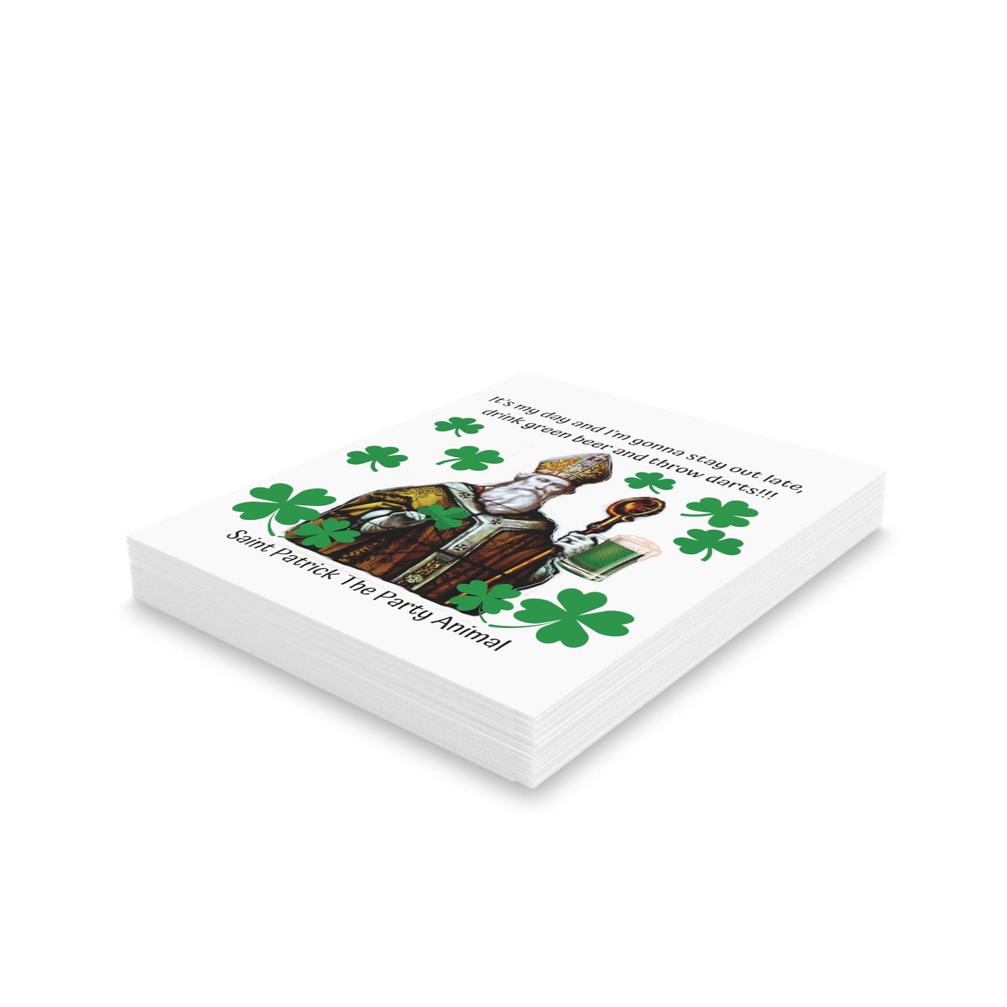 Saint Patrick The Party Animal Greeting Cards for St. Patrick's Day (8, 16, and 24 pcs)