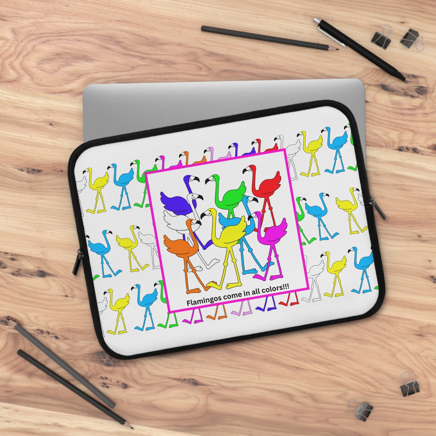 Rainbow Flamingos Come In All Colors Laptop Sleeve