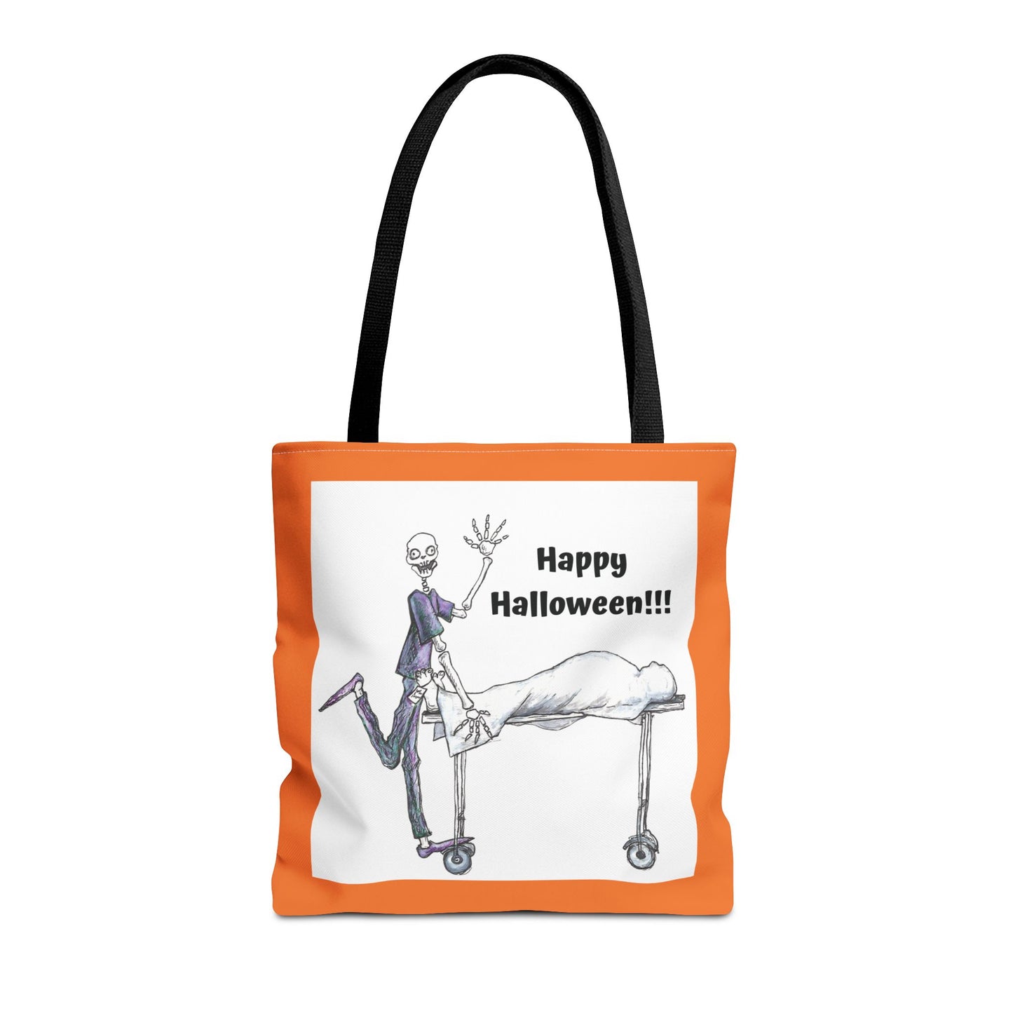 TOMMY THE SKELETON LOVES HALLOWEEN!!! - The ultimate Happy Halloween Trick or Treat Candy Tote Bag