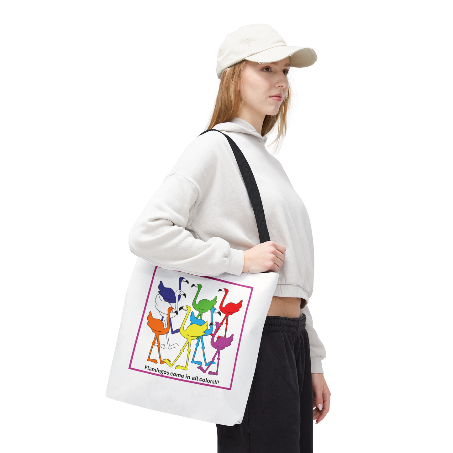 Flamingos Come In All Colors Tote Book Bag