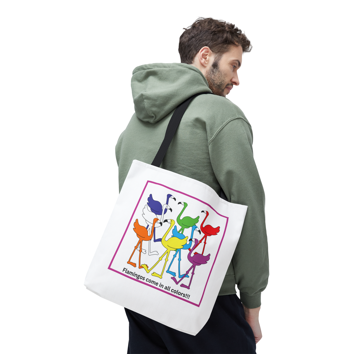 Flamingos Come In All Colors Tote Book Bag