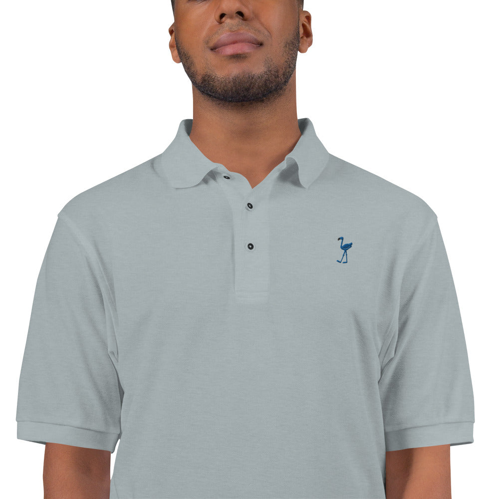 The New "ROYAL BLUE" EMBROIDERED LU LU FLAMINGO Polo Shirt for Men - It's a flamingo classic!!!