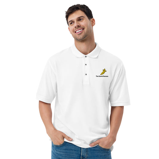 THE DUMB BANANA Men's Premium Polo Embroidery Shirt - What a banana of a polo!!!