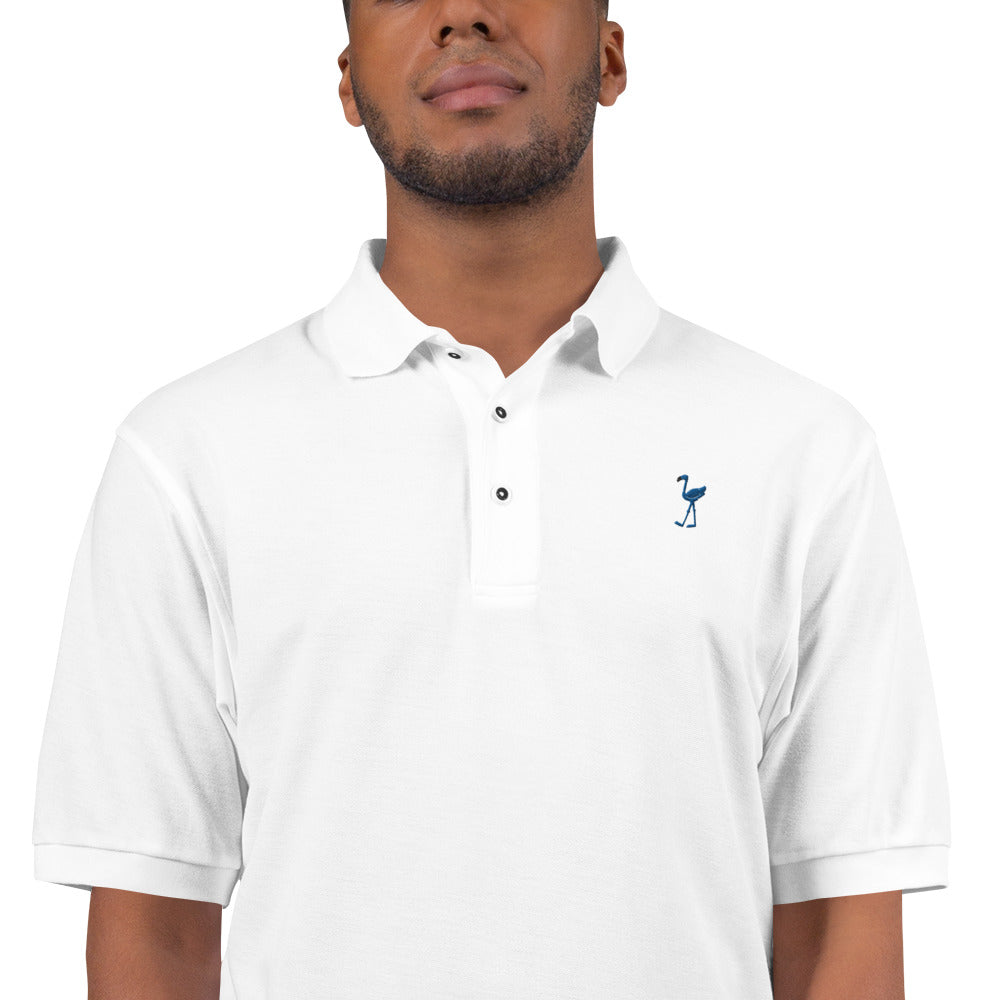 The New "ROYAL BLUE" EMBROIDERED LU LU FLAMINGO Polo Shirt for Men - It's a flamingo classic!!!