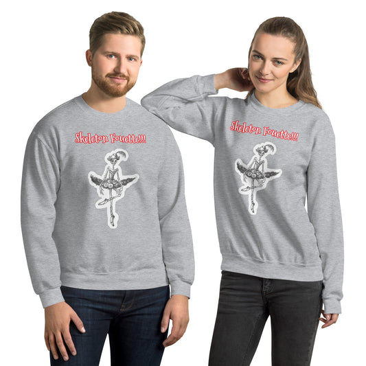 Halloween "Skeleton Fouette!!" Unisex Style Crew Neck Sweatshirt for Men & Women