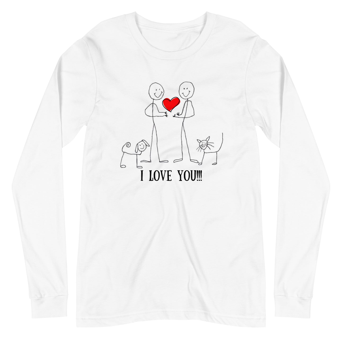 "I Love You" Valentine Unisex Long Sleeve Tee for Men & Women