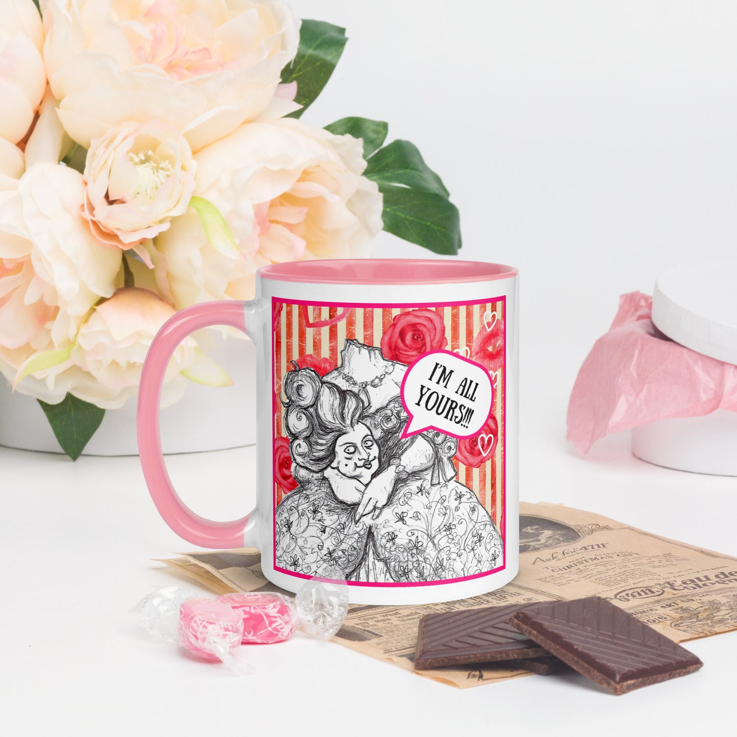 "I'm all yours!!!" Happy Valentine's Day 11oz Coffee & Tea Mug by Marie Antoinette