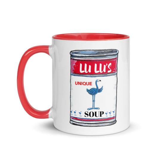 Lu Lu's "Today's Special" Unique Soup Can Coffee Mug... Flamingo Pop Art at it's best!!!