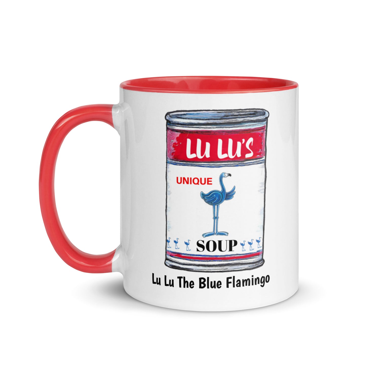 Lu Lu's pop art "Soup Can" Coffee Mug for all flamingos that love art!!!