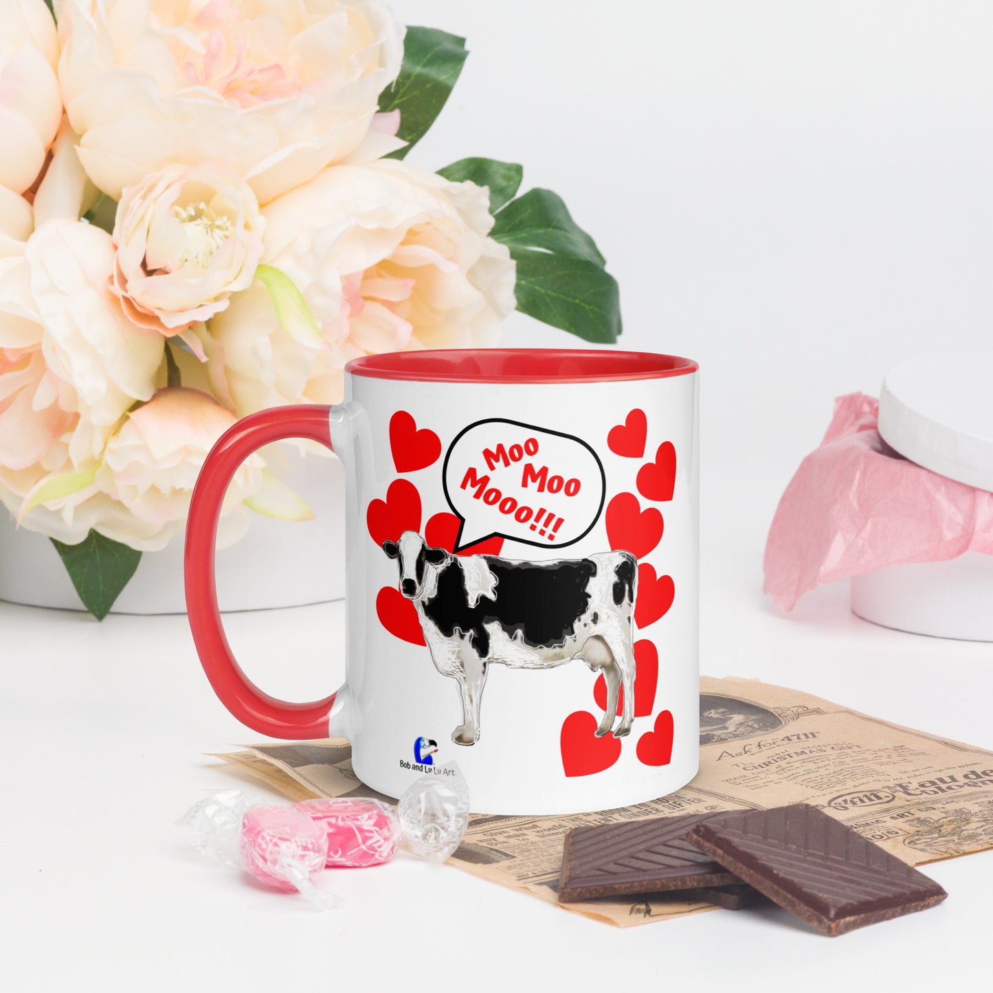 Happy Valentine's Day from Helen the Cow - The "Moo Moo Mooo!!!" Happy Valentine's Day 11oz Coffee & Tea Mug