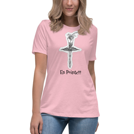 Halloween Skeleton "En Pointe" Women's Relaxed Short Sleeve Crew Neck T-Shirt