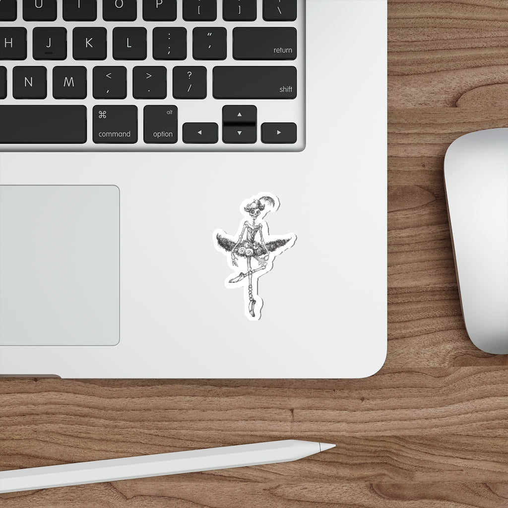 Prima Ballerina Skeleton Vinyl Indoor & Outdoor Halloween Die-Cut Sticker