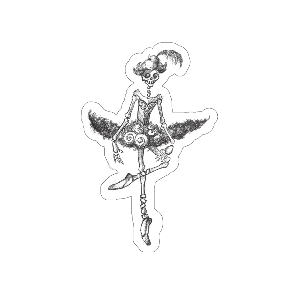 Prima Ballerina Skeleton Vinyl Indoor & Outdoor Halloween Die-Cut Sticker