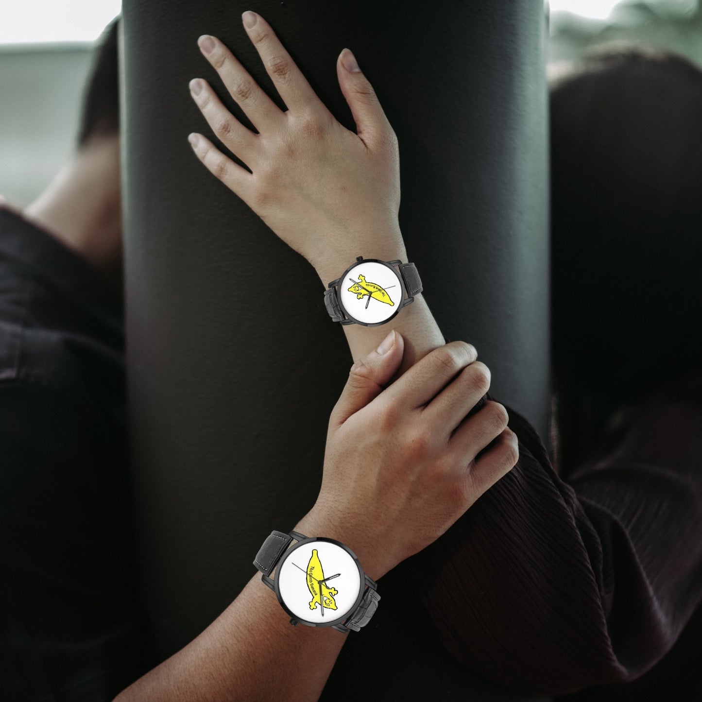 The Dumb Banana Unisex Instafamous Wide Type Quartz Watch with Leather Band