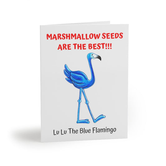 "MARSHMALLOW SEEDS ARE THE BEST" Greeting Card Set by Lu Lu The Blue Flamingo