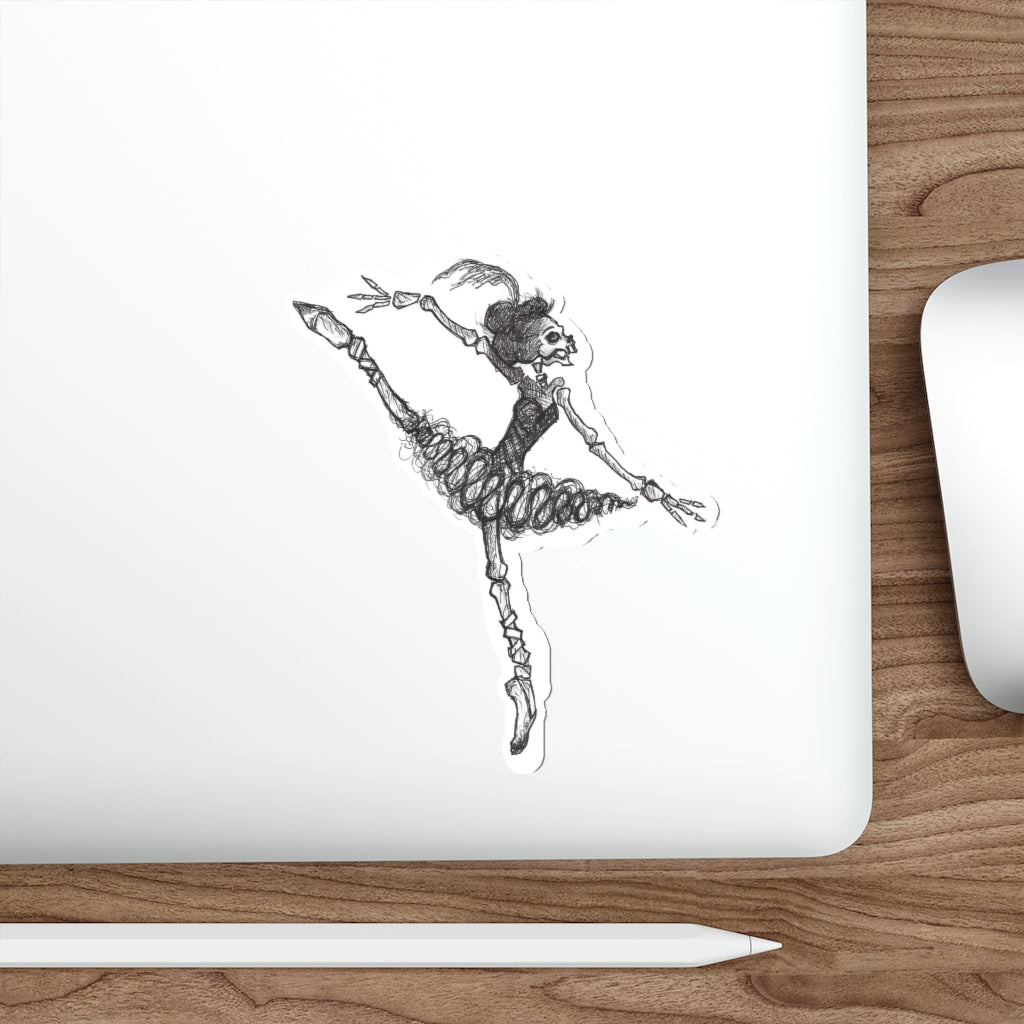 Ballerina Skeleton Grand Jete Vinyl Indoor & Outdoor Halloween Die-Cut Sticker