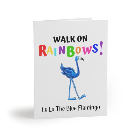 "WALK ON RAINBOWS" Greeting Card Set by Lu Lu The Blue Flamingo